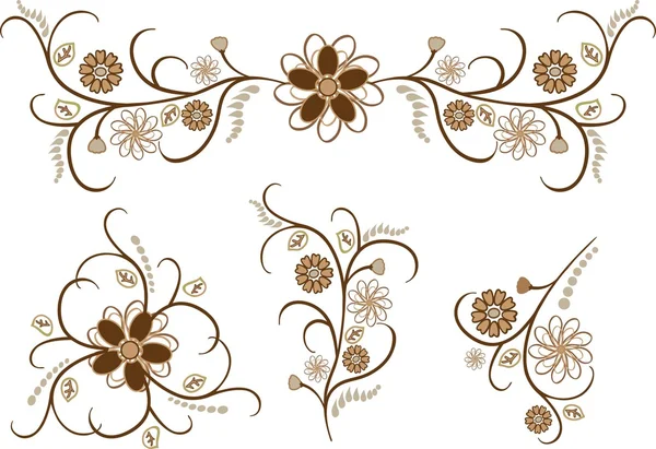 Brawn flower pattern — Stock Vector