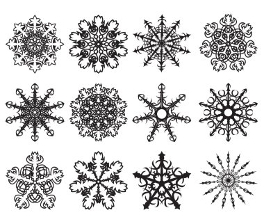 Black snowflaks clipart