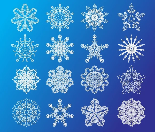 Set di icone fiocco di neve — Vettoriale Stock