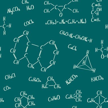 Chemical formulas seamless clipart