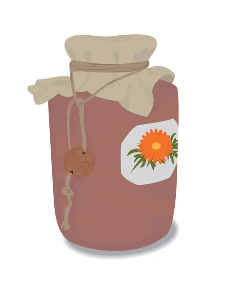 Clay age-old medicinal jar — Stock Vector