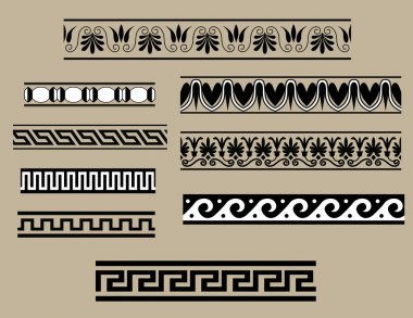 Traditional architectural ornament set clipart