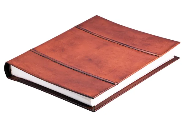 stock image Close up of brown leather book isolated