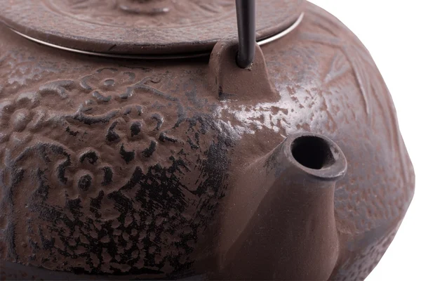 Nahaufnahme - Hälfte der Teekanne mit Ausschnitt — Stockfoto
