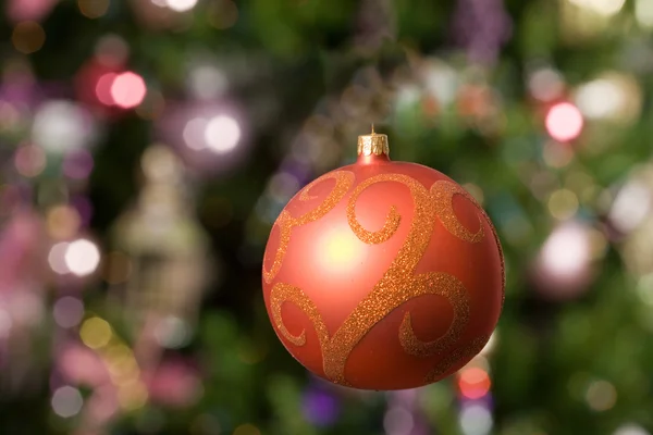 Jul leksak - vackra boll med träd — Stockfoto