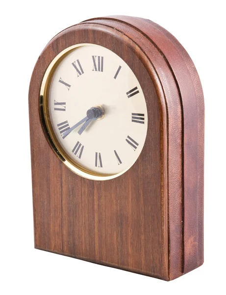 Detail dřevěné hodiny, izolované s p — Stock fotografie