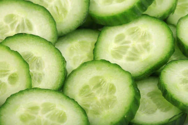 Chopped cucumber on slices — Stock Photo, Image