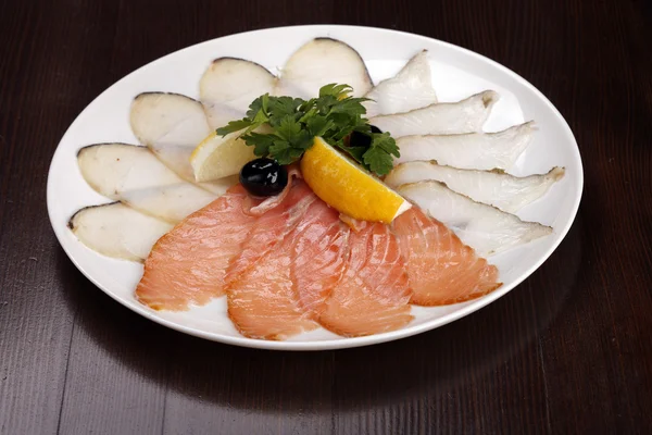 stock image Plate with fish meat