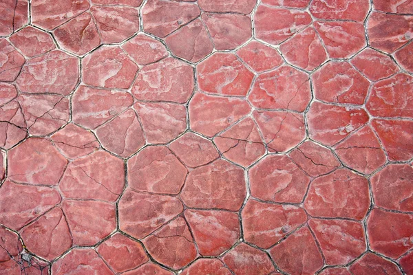 Pedra vermelha pavimentação na rua — Fotografia de Stock