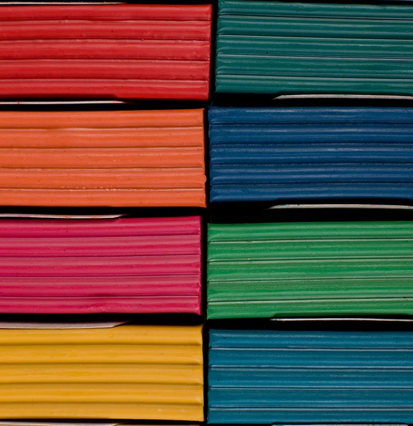 Multi colored plasticine in box — Stock Photo, Image