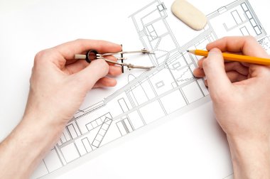 Construction blueprint clipart