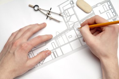 Construction blueprint clipart