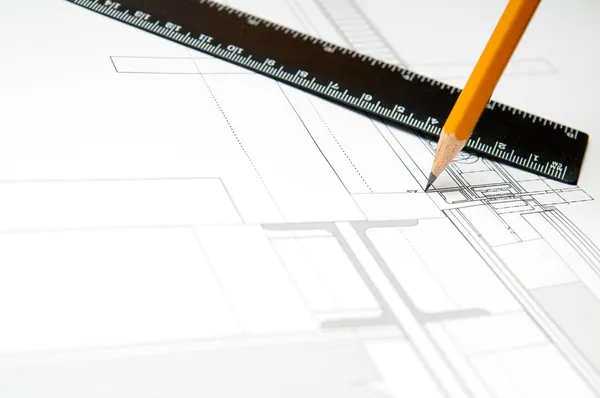 Construction blueprint — Stock Photo, Image