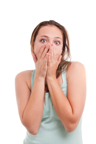 Frightened young woman — Stock Photo, Image