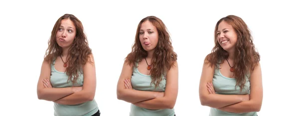 젊은 여자의 3 감정 — 스톡 사진