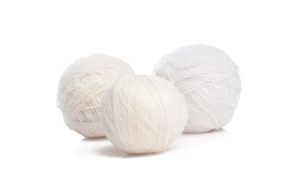 Hilos de lana blanca — Foto de Stock