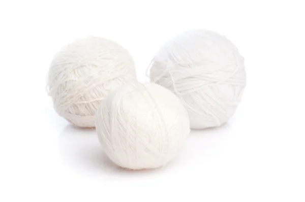 Hilos de lana blanca — Foto de Stock