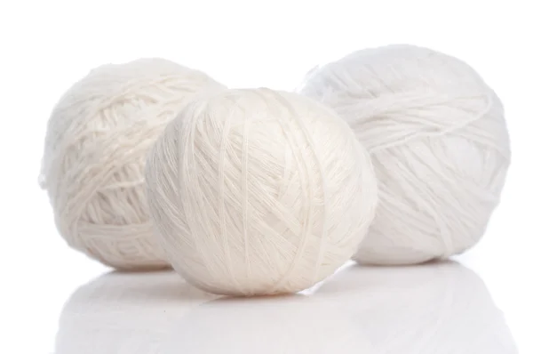 Filati di lana bianca — Foto Stock