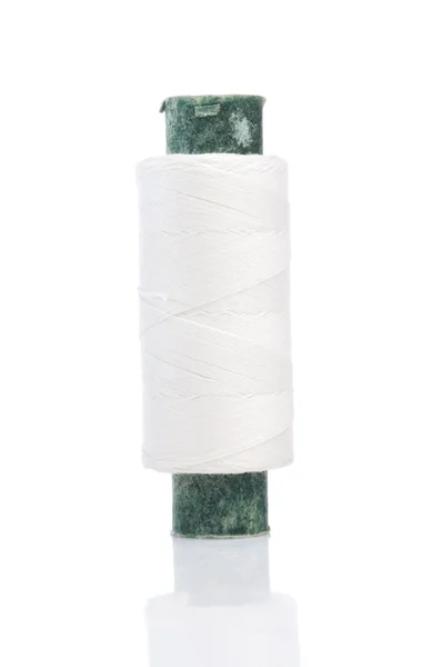White spool (thread) isolated on white — Stock Photo, Image