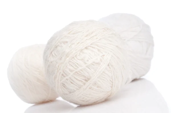 Fios de lã branca — Fotografia de Stock