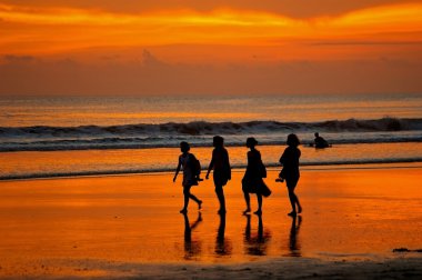 Female backpackers in Bali clipart