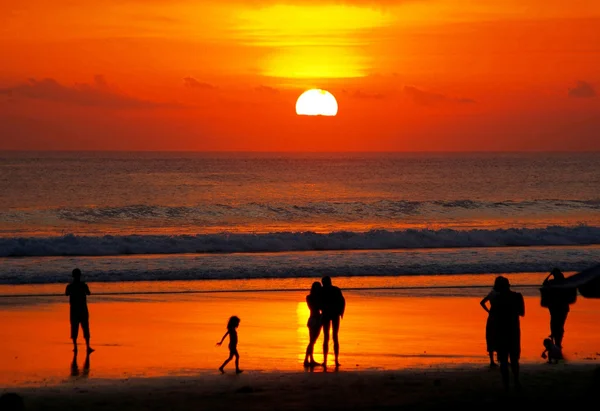 stock image Tourists at sunset