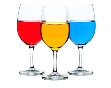 Coloured wine glasses clipart