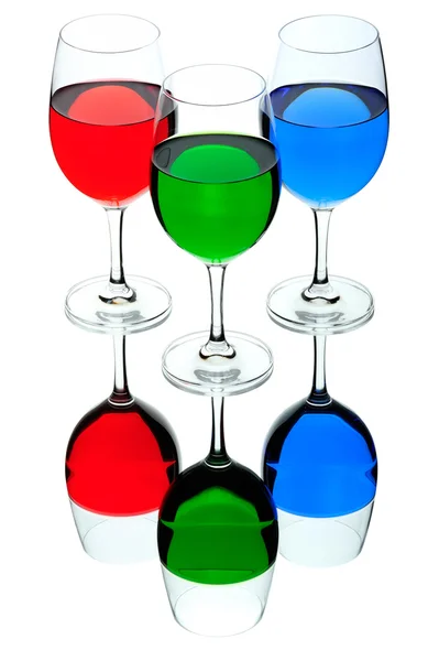 Скло кольорові вина — стокове фото