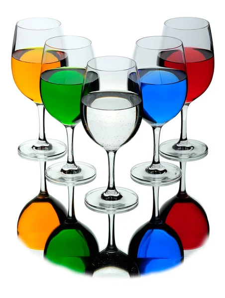 Cinque bicchieri di vino — Foto Stock
