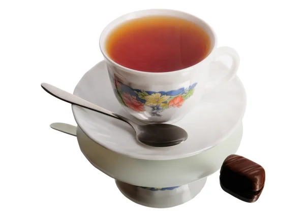 Hrnek černého čaje — Stock fotografie