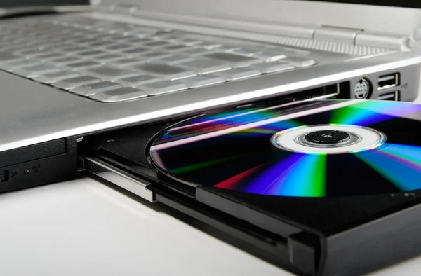 stock image Laptop with disk