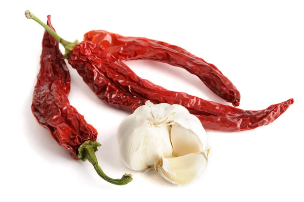 Torkade dhili paprika med vitlök — Stockfoto