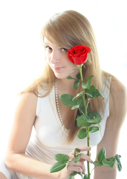 stock image Woman with rose