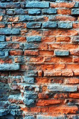 Old obsolete rusted red brick wall clipart