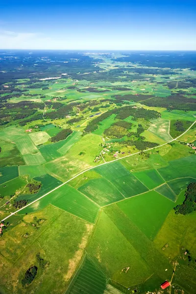 Letecký pohled na venkovskou krajinu — Stock fotografie