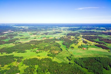 Aerial view of rural landscape clipart