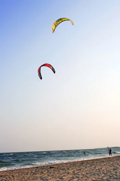 Stock image Two Parachutes in the sunset