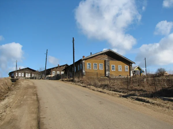 Three wooden houses — Stock Photo, Image