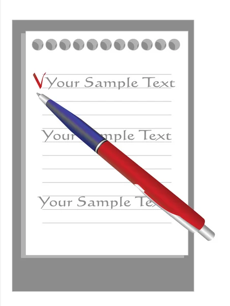 stock vector Pen and paper