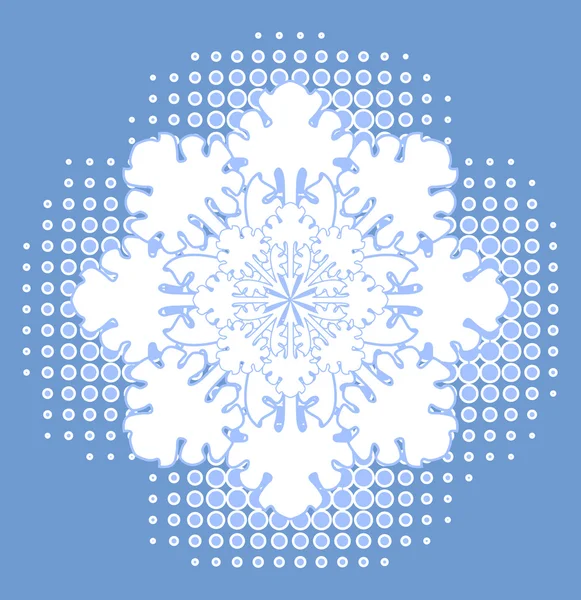Snowflake over halftone — Stock Vector