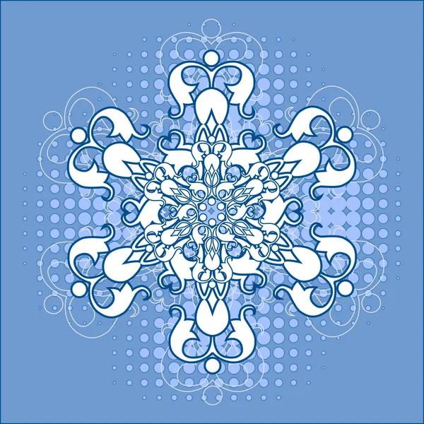 Flocon de neige sur demi-ton — Image vectorielle