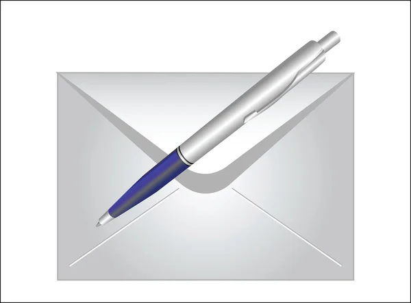 Envelope and pen — Stock Vector
