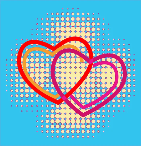 Coeurs sur fond de demi-teinte — Image vectorielle