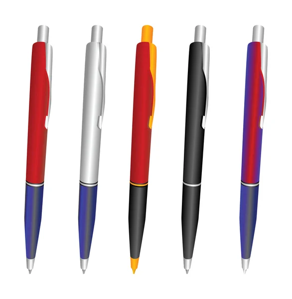 Uppsättning av pennor — Stock vektor
