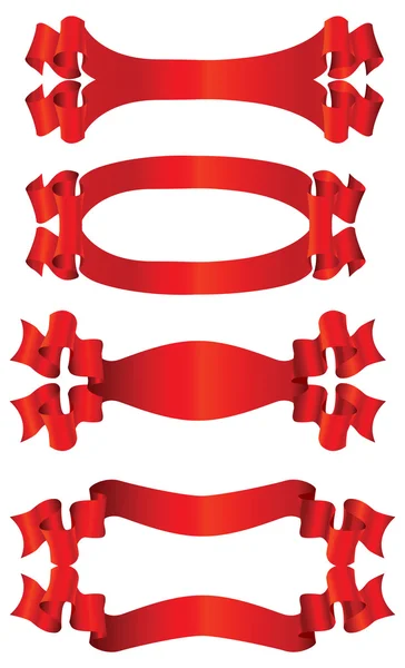 Set di bandiere rosse — Vettoriale Stock