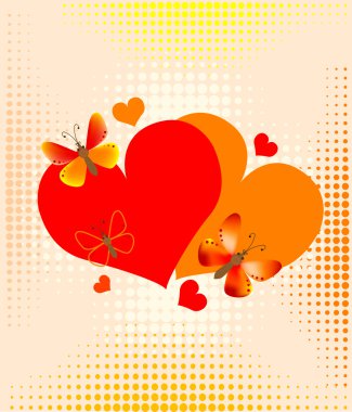 noktalı resim arka plan üzerinde Hearts