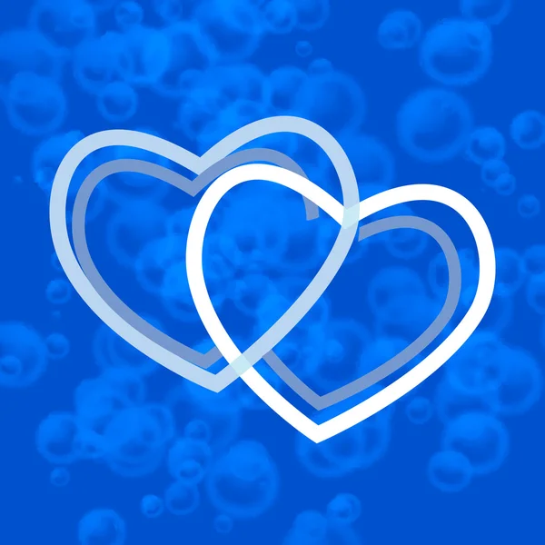 蓝色的心 — 图库矢量图片