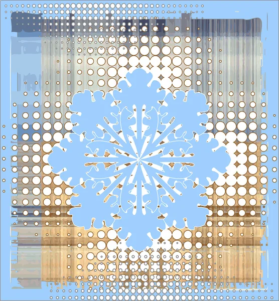 Snowflake over halftone — Stock Vector