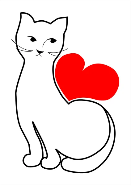 Kat is wachten op uw liefde — Stockvector