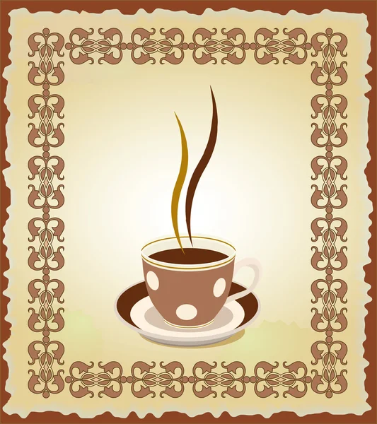 1 杯の紅茶のフレームの図 — ストックベクタ